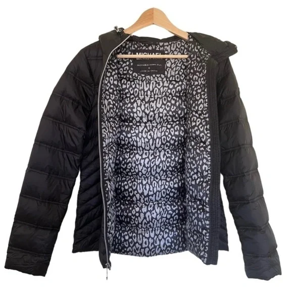MICHAEL Kors black quilted nylon packable puffer black jacket Size S - Picture 4 of 14